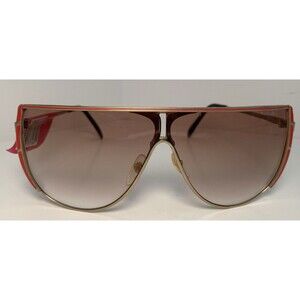 Vintage Sunglasses King Brand NOS 1980s Men’s Red Gold Frames READ